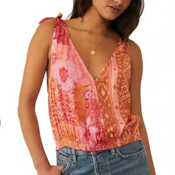 Free People Women Size Small Tied to You Tank in Lemonade Combo color - Picture 1 of 6